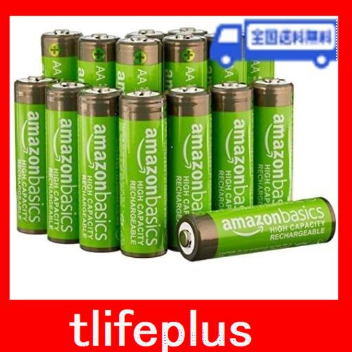AMAZONベーシック 充電池 充電式ニッケル水素電池 単3形16個セット (最小容量2400MAH、約400回使用可能)
