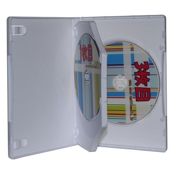 オーバルマルチメディア DVDケース 15mm厚3枚収納DVDトールケース Mロックタイプ ホワイト 箱入り100個セット