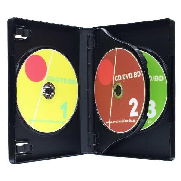オーバルマルチメディア DVDケース 27mm厚に3枚収納 トールケース ブラック 26個セット箱入り Mロックシリーズ ブルーレイケースとしても