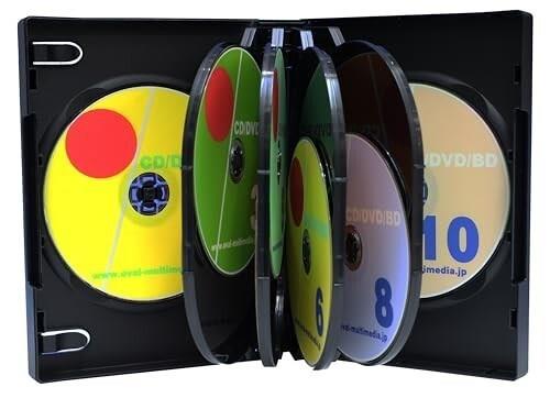 オーバルマルチメディア DVDケース 35mm厚に10枚収納トールケース 35mm厚 ブラック 20個箱入り ブルーレイケースとしても使える