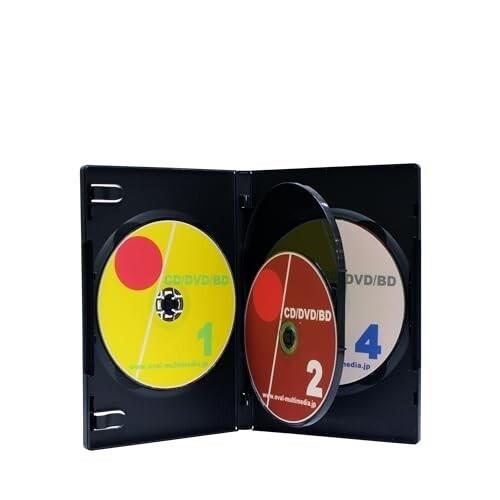 オーバルマルチメディア DVDケース 15mm厚4枚収納トールケース 3個 ブラック