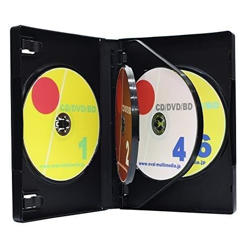 オーバルマルチメディア DVDケース 27mm厚に6枚収納 トールケース ブラック 8個セット箱入り Mロックシリーズ ブルーレイケースとしても