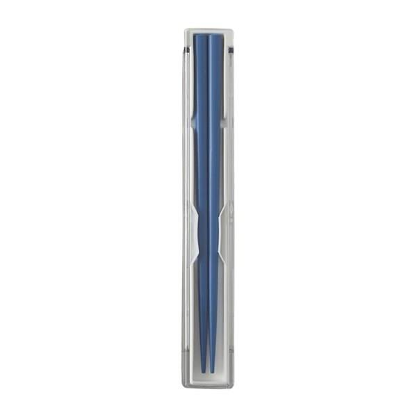 竹中 箸 箸箱セット レククリア ブルー 18.0cm T-96507
