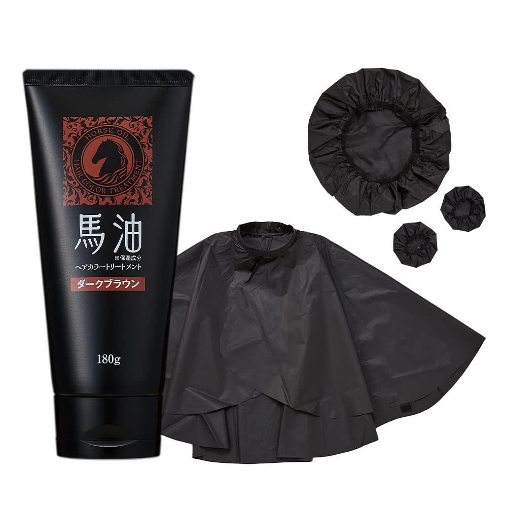 この商品について【商品仕様】サイズ/(約)直径7.8×高さ17cm、内容量/180g、セット内容/毛染めケープ付(ケープ・ヘアキャップ・耳キャップの3点セット)、原産国/日本、週1~2回で約5分(1回