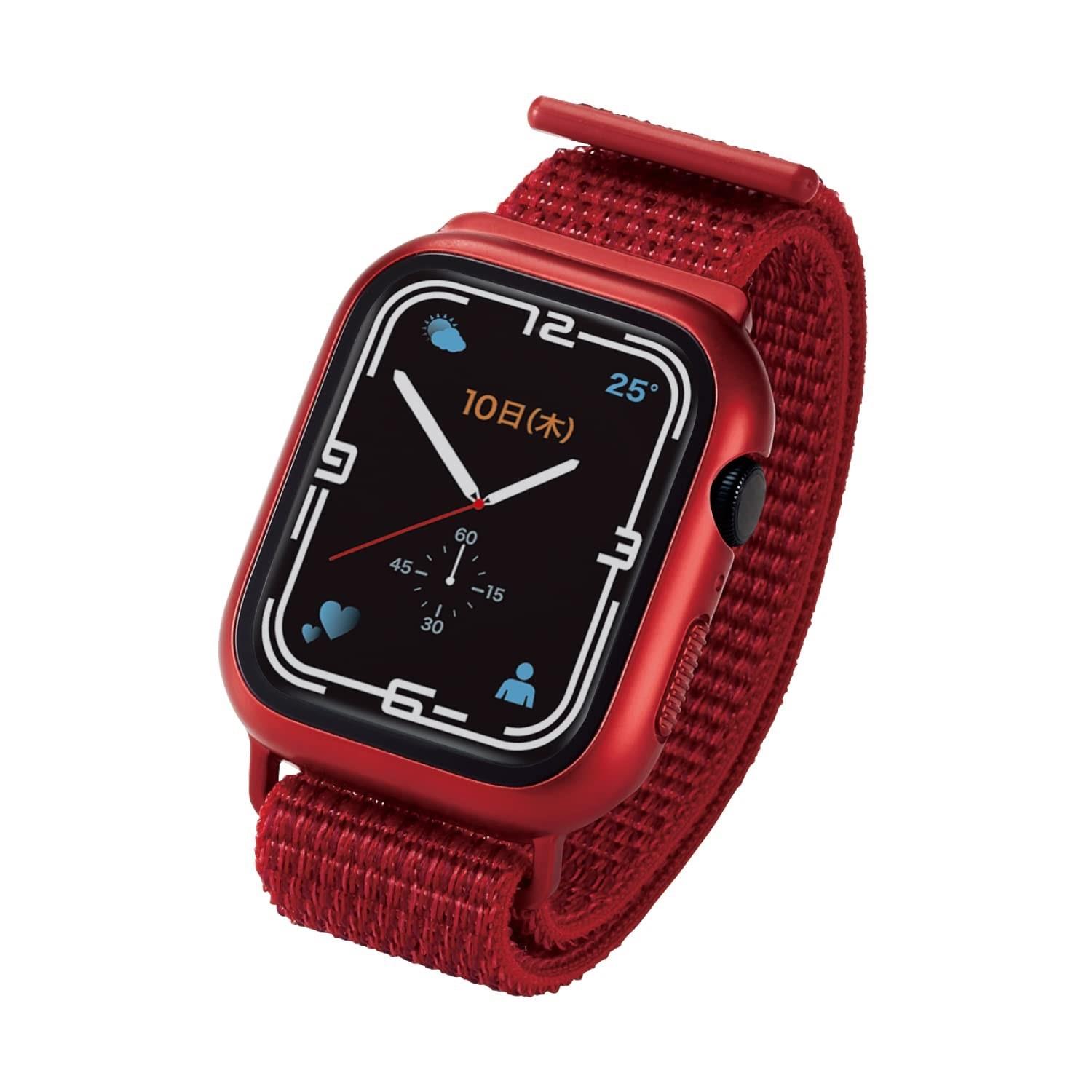 この商品についてApple Watch Series 8 / 7 [45mm]やわらかな肌触りのファブリックバンドと、強化ガラス採用のフルカバーケースを一体型にしたApple Watch Series