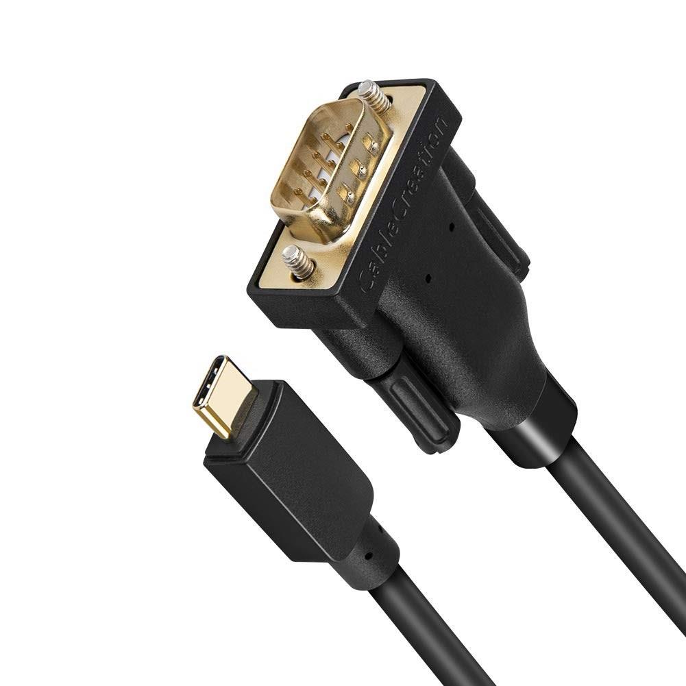 この商品について？【使用簡単CタイプRS232変換】USB C-RS232 DB9メスシリアルケーブルは、モデム等のシリアルDB9（9 PIN）デバイスをラップトップ、コンピュータのタイプCポートへ接