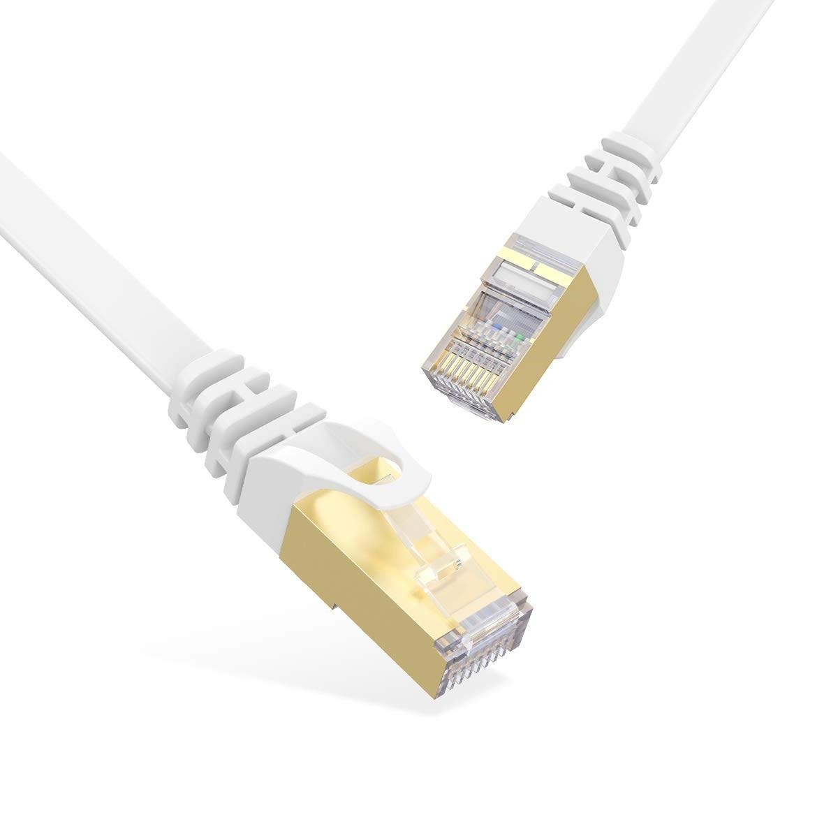 この商品について[CAT6より2倍の通信速度]:カテゴリ7準拠LANケーブルで、10Gbps対応高速、CAT6よりもっと高い帯域幅を持って、CAT6の2.4倍、CAT5eの６倍、600MHz伝送帯域幅
