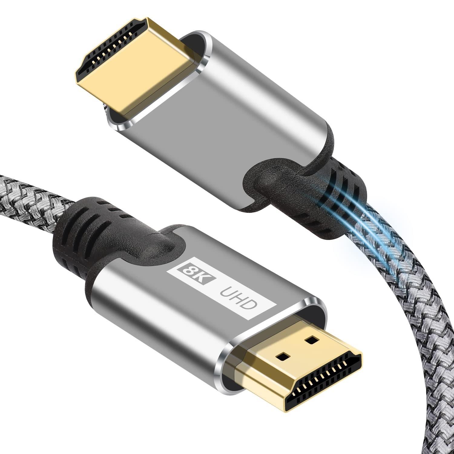 この商品について【最新の8K HDMI 2.1規格 】ハイスピード 8K HDMI 2.1 ケーブル。帯域幅を48Gbpsに拡張し、8K@60Hz, 8K@50Hz, 4K@120Hz, 4K@144