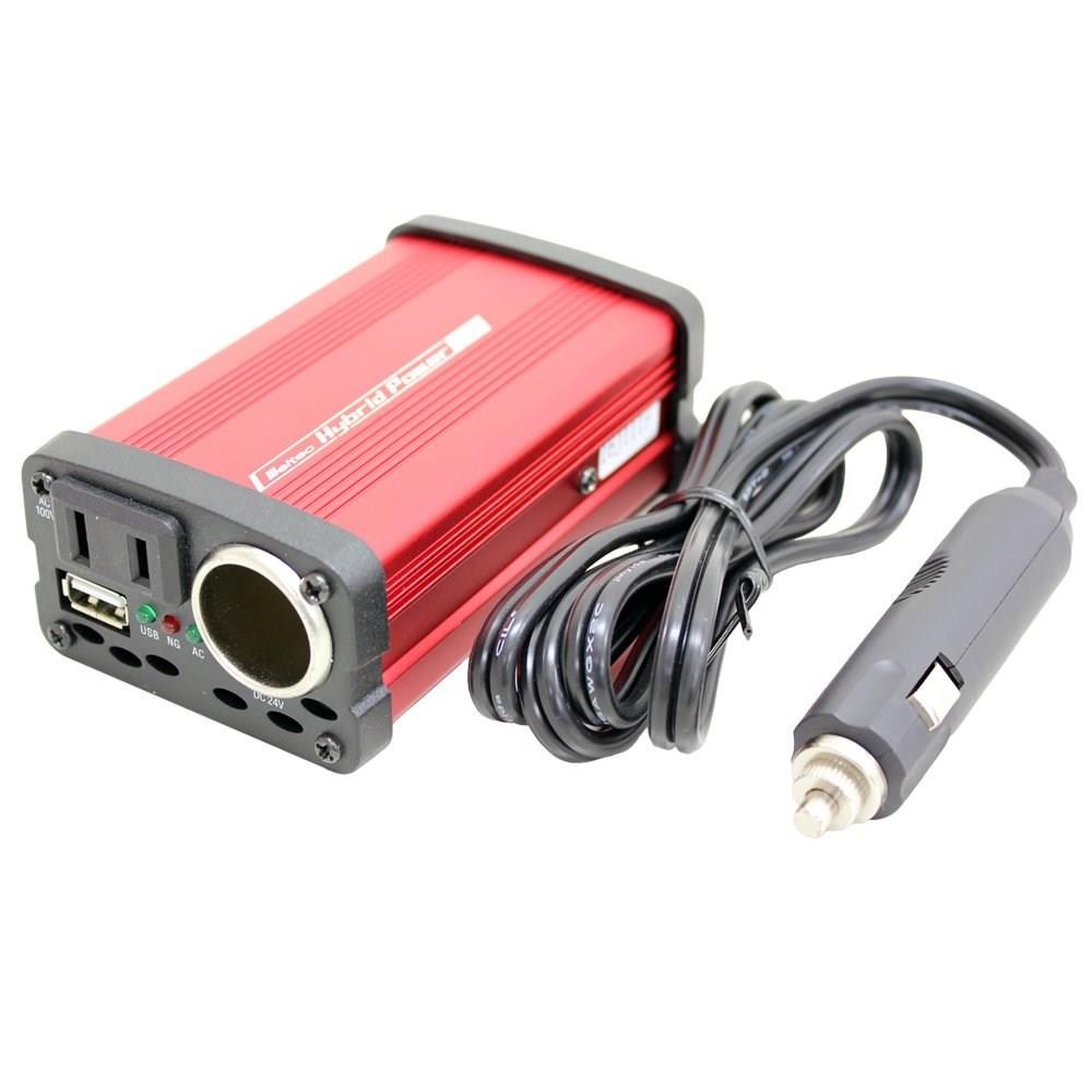 この商品について●本体サイズ:約67(W)×42(H)×117(D)mm 重さ:320g●電源コード:約1m●入力電圧:DC24V●出力電圧:AC100V(ACコンセント)●定格出力:80W●最大瞬間