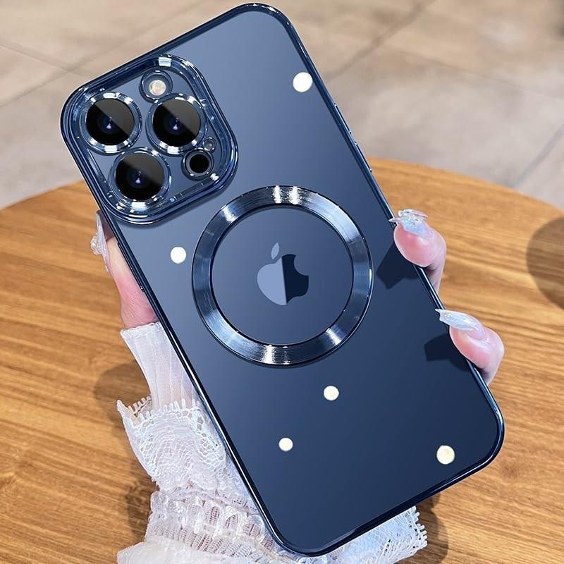 この商品について【欧美で大流行！！一体型レンズ保護ケース】対応機種：i Phone 15pro 用（三眼レフ・6.1inch）；革新星雲シリーズはレンズ保護+磁気Mag Safe機能+めっき外観+金属