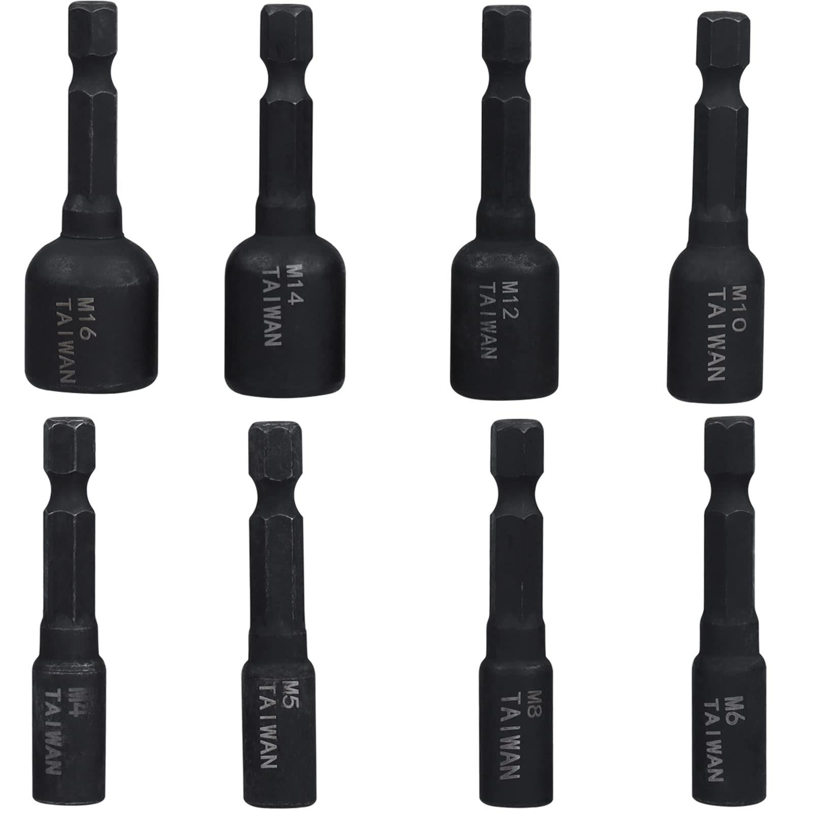 この商品についてセット内容：M4 、M5 、M6、 M8、 M10 、M12、 M14、 M16。(8本)さまざまなニーズを満たすのに。プロにもDIYにも最適。六角シャンクの直径：1/4インチ（6.3