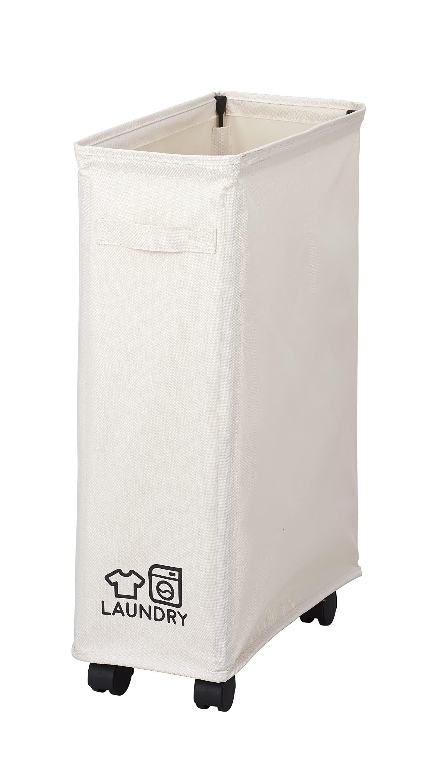 この商品について製品サイズ:(約)幅19×奥行40×高さ59cm製品重量:(約)0.73kg素材・材質:本体/ポリエステル(内面ポリエチレンコーティング)、底板/MDF、キャスター/ポリプロピレン、支