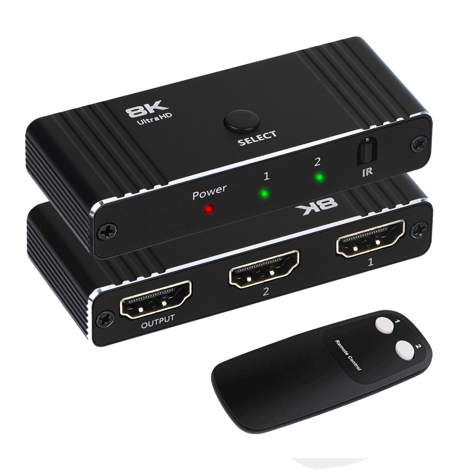 この商品について【双方向 8K HDMI 2.1 切替器】この8K HDMI 双方向切替器スプリッターを使用すると、2 つの HDMI 信号源を 1 台の HDMI ディスプレイ （HDMI切替器とし