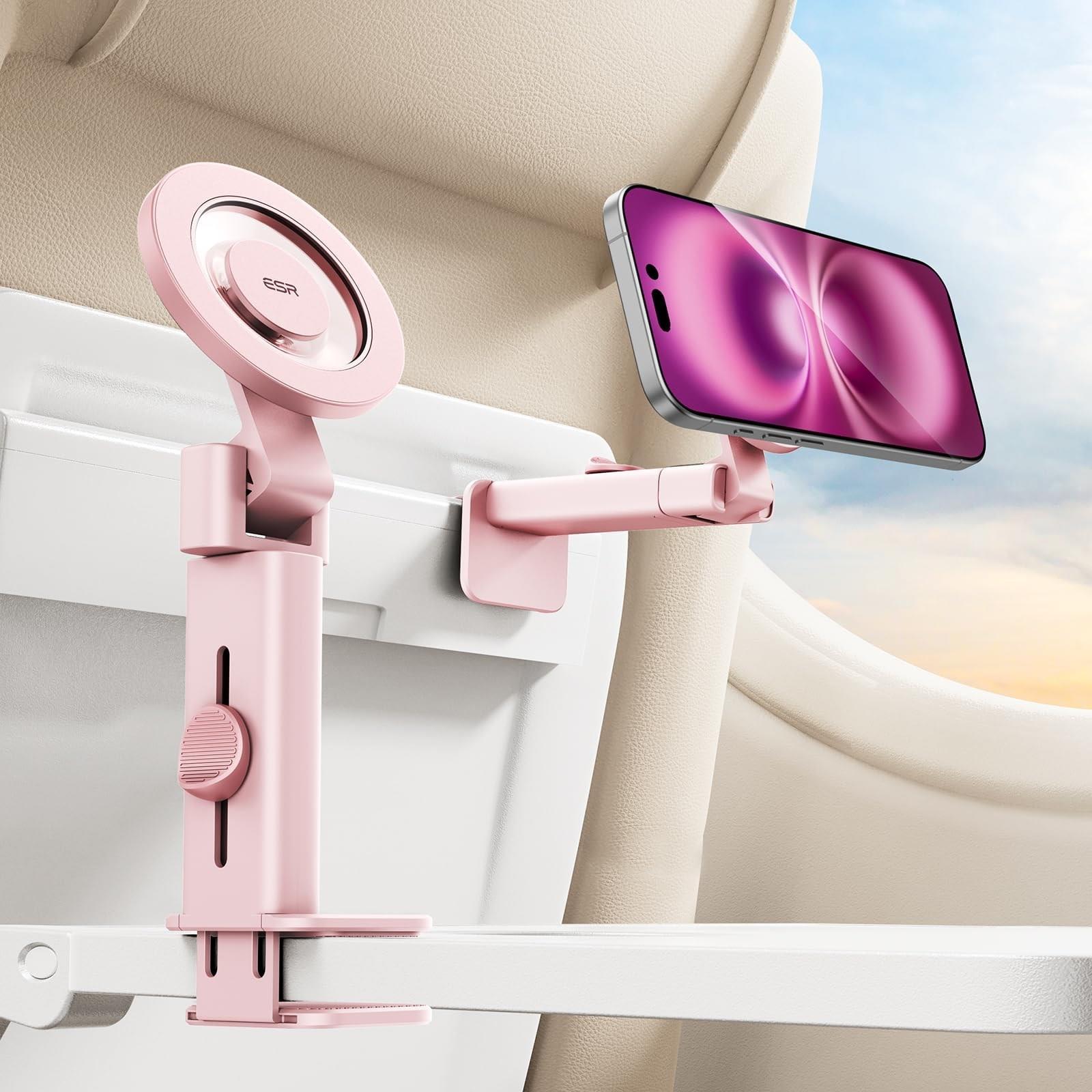 この商品について【強力クランプ＆強力マグネットロック】：飛行機用スマホホルダーの内蔵デュアルスプリングベースクランプは4,000gの固定力があり、2,300gの保持力を持つ強力なマグネットリングは、で