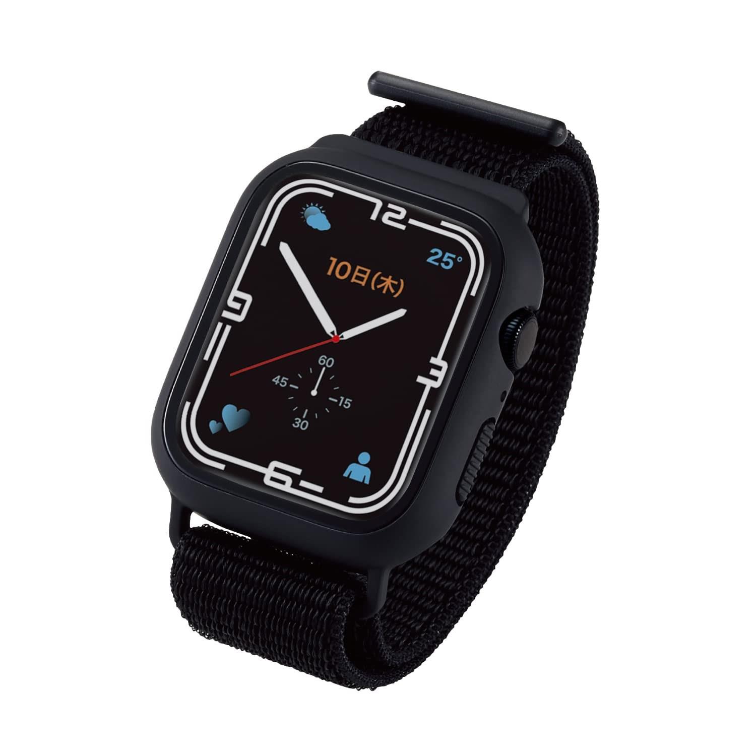 この商品についてApple Watch Series 8 / 7 [45mm]やわらかな肌触りのファブリックバンドと、強化ガラス採用のフルカバーケースを一体型にしたApple Watch Series